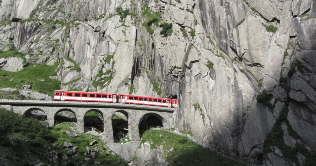 Side view of the Gotthard Base Tunnel in Switzerland.