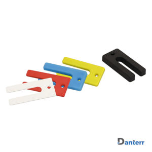 Plastic Horse Shoe Shims, a U-shaped spacer solution for leveling and aligning precast concrete panels, tilt-up panels, and structural elements.