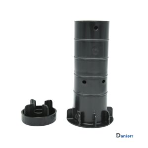 Pile cage foot spacer with extension cap
