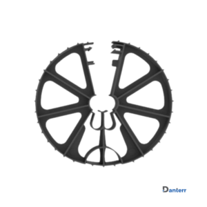 Standard pile cage wheels used as rebar spacer wheel to maintain concrete cover in reinforced piles.