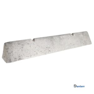 Triangular concrete rail spacer angled view