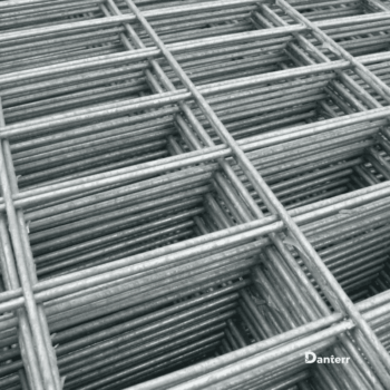 Rectangle mesh used in concrete reinforcement and reinforcing steel applications.