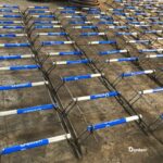 Custom dowel cradles with blue-capped load transfer bars by Danterr