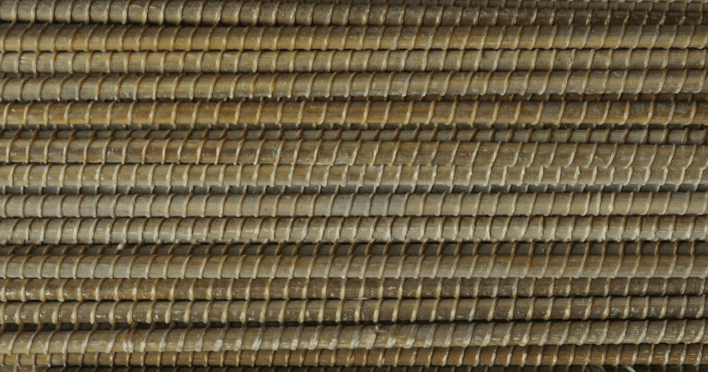 Stacked Starbars™ GFRP Bar showing ribbed profile for high tensile concrete reinforcement.