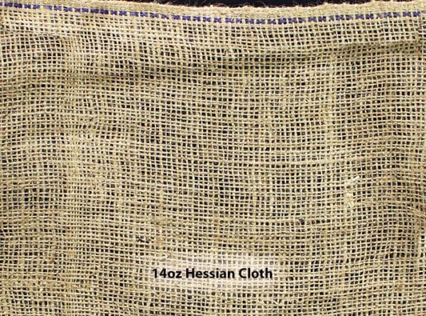 Close-up of Danterr's natural Hessian fabric - the greener curing blanket alternative.