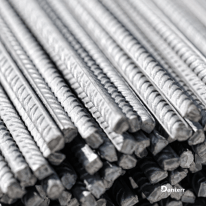 Stainless steel deformed reinforcing bar used in concrete reinforcement and reinforcing steel applications.