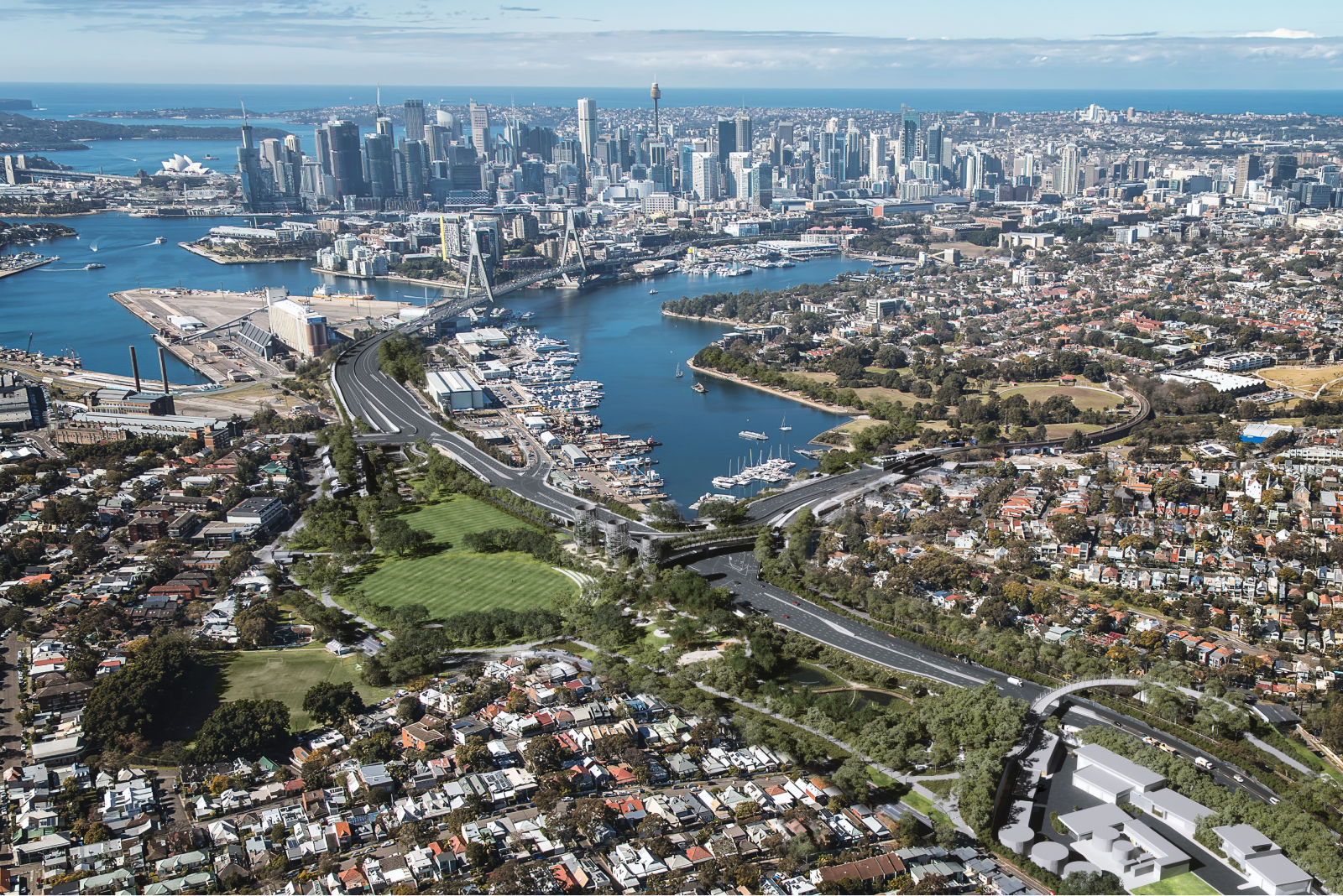 Rozelle Interchange Aerial View