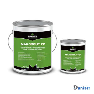 Makgrout EP epoxy grout for heavy machinery, chemical resistance, and wide gap filling.