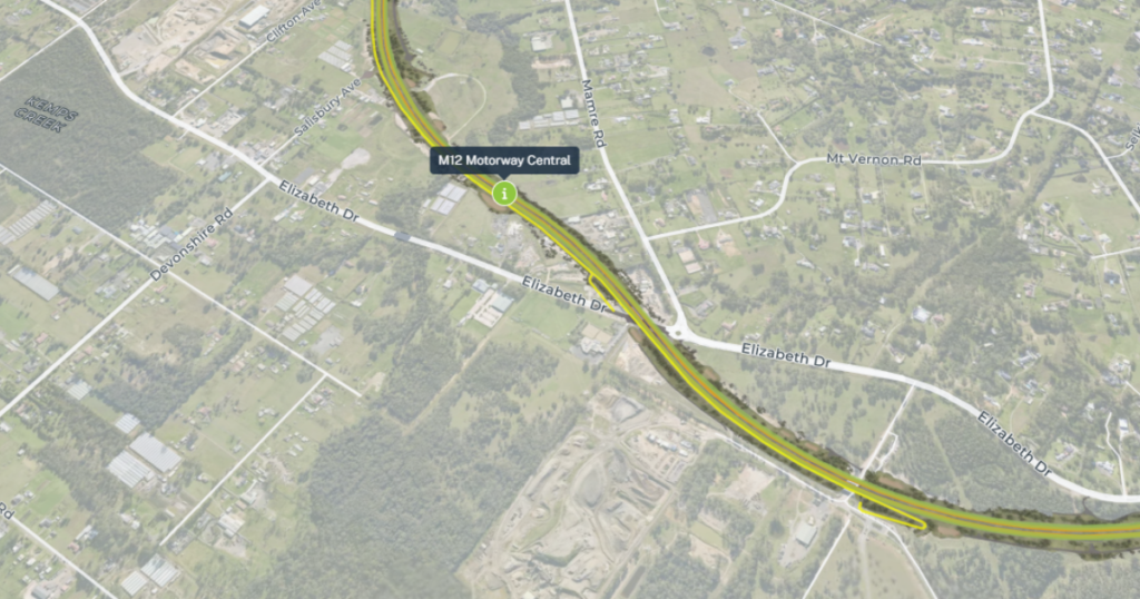 M12 Motorway construction project Map overview