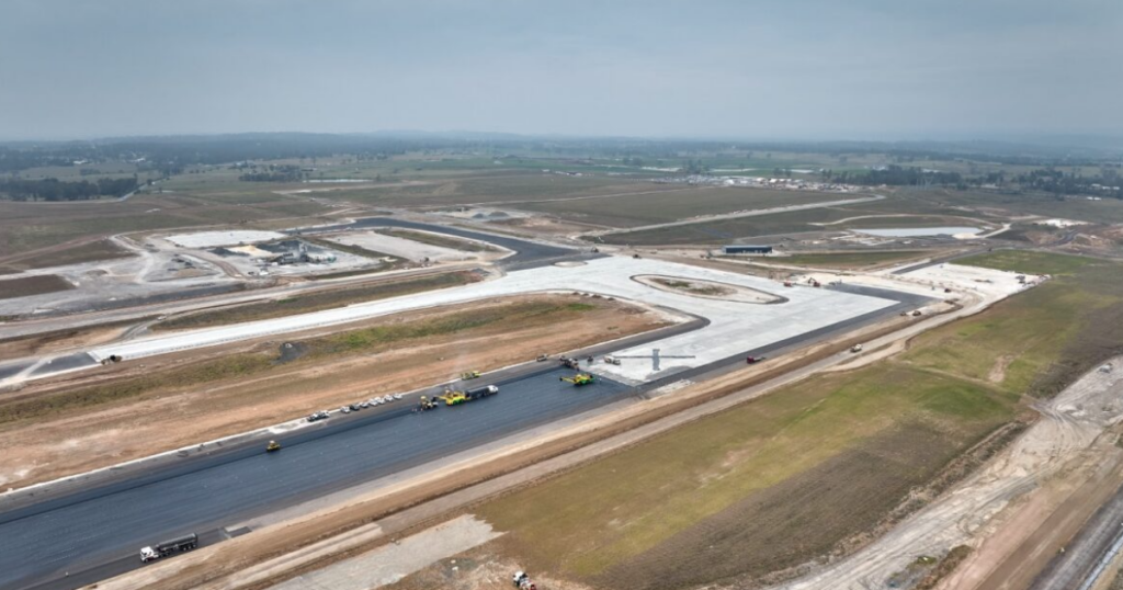 Ongoing construction at Western Sydney Airport
