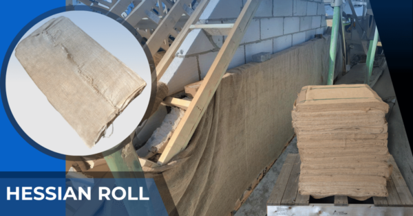 Hessian Roll used in construction for site protection and concrete curing.