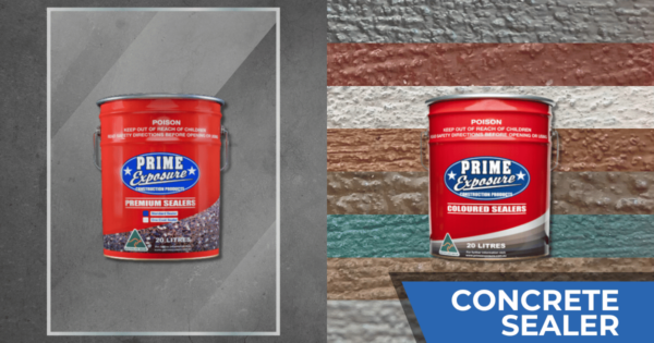 Prime Exposure concrete sealers – clear and coloured sealer options for durable surface protection.