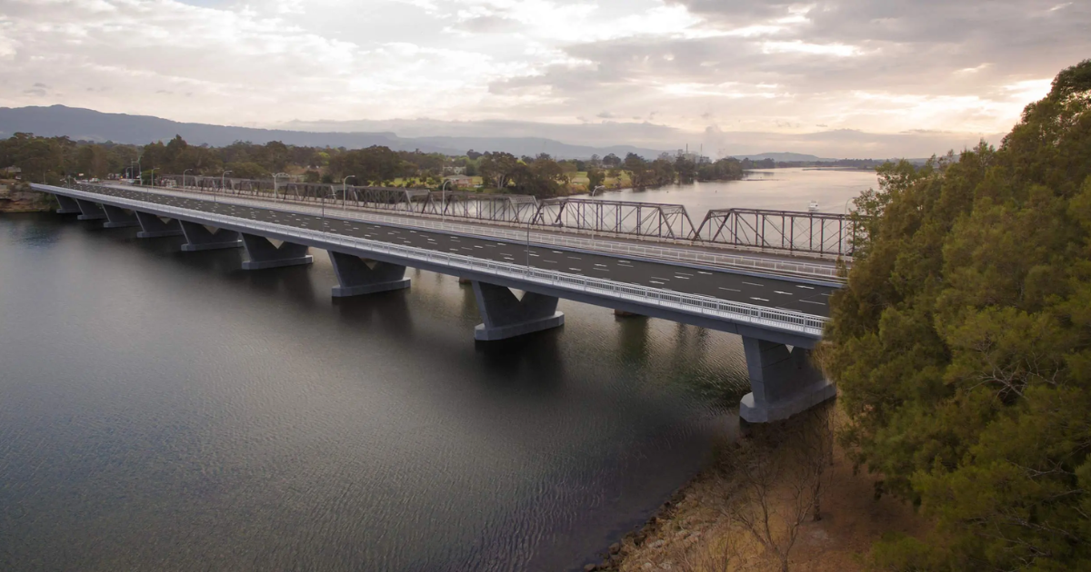 The Nowra Bridge Project – A modern four-lane bridge enhancing traffic flow and safety on the Princes Highway, while preserving the historic truss bridge for pedestrians and cyclists.