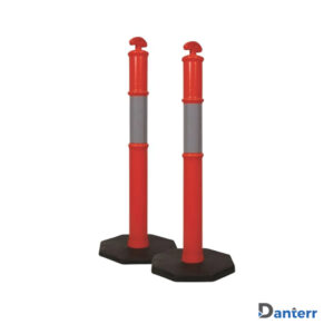 T-Top Traffic Bollards with Reflective Tape for High-Visibility Construction Safety.