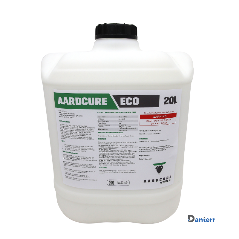 Aardcure Eco eco-friendly curing compound in 20L milky-white container