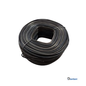 Black tie wire coils supplied in compact rolls, used for securing reinforcement bars on construction and concrete sites