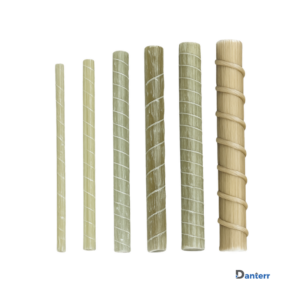 Starbars™ GFRP Bar showing multiple diameters of non metallic fibregalass reinforcing bar for concrete reinforcement.