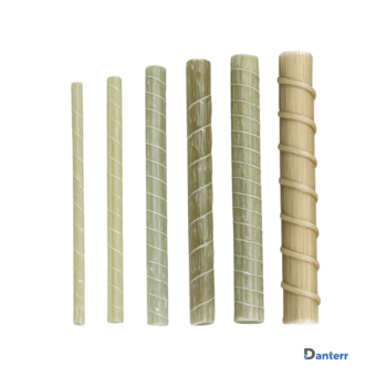 Starbars™ GFRP Bar showing multiple diameters of non metallic fibregalass reinforcing bar for concrete reinforcement.