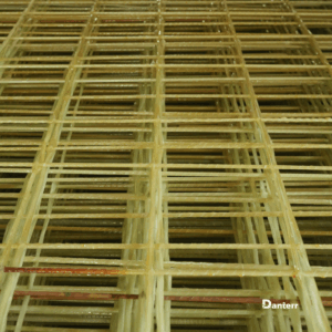 Close up detail of Starbars™ Glass Fibre Reinforcing Polymer Mesh grid used for concrete slab reinforcement.