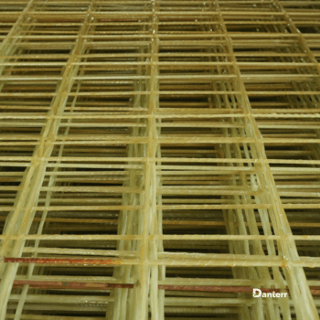 Close up detail of Starbars™ Glass Fibre Reinforcing Polymer Mesh grid used for concrete slab reinforcement.