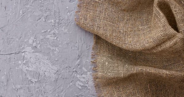 Close-up of hessian cloth showing durable hessian fabric used as a wet curing blanket for concrete.